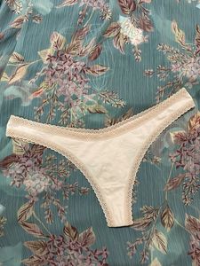 Cotton Lace Trim Thong