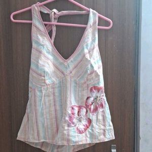 Combo Tops White Crochet Top And Halter Neck