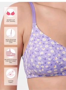 Susi Purple Daisy Print Bra