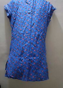 Blue Floral Print Dress