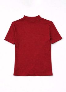 Red Mock Neck Top