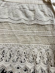 Satin Front Tie Crochet Short