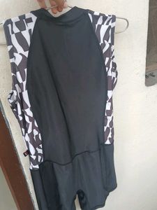 Black &amp; White Patterned Swimsuit