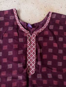 Maroon Checked Nightgown