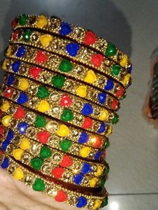 Colorful Beaded Bangle Set