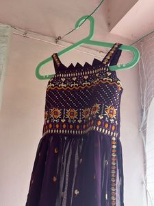 Embroidered Purple Dress