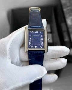Cartier Tank Watch - Blue Leather