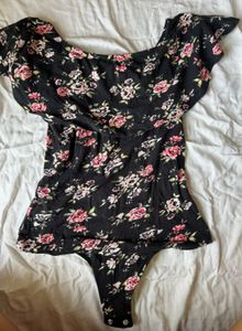 Vintage Floral Off Shoulder Bodysuit