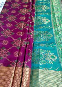 Elegant Purple Tissue Jacquard Silk Saree