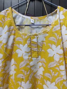Yellow Floral Print Kurta