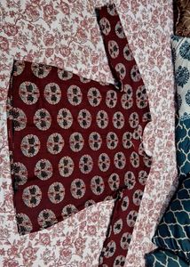 Printed Maroon Kurti Size M