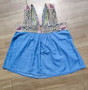 Denim &amp; Tapestry Top