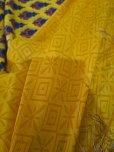 New Beautiful Plane Yellow Saree