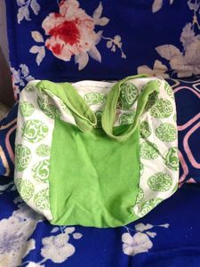 Green & White Tote Bag