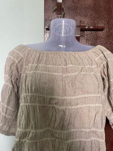 Beige Off-Shoulder Top