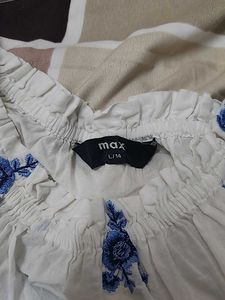 Max Fashion White Floral Off Shoulder Top