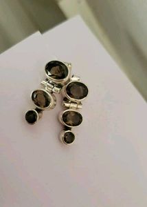 Smoky Topaz 92.5 Sterling Silver Earrings