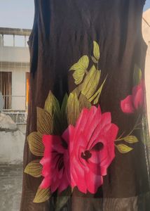 Black Georgette Sleeveless Kurti