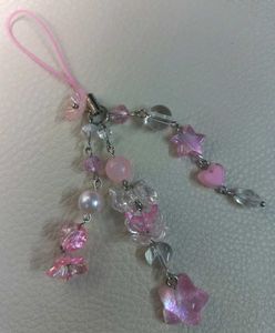 💖 Handmade Pink Star Phone Charm with 3 Layers ⭐
