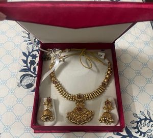 Traditional 1 Gram Gold Plated Necklace Set
