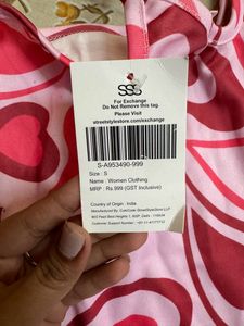 Pink Hearts Halter Neck Dress