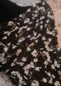 Floral Cardigan style Black Tank Top