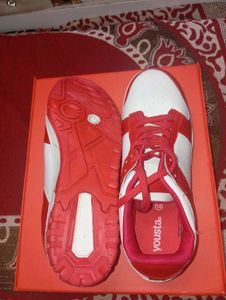 Yousta Red &amp; White low Top Sneakers