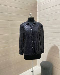 Party Sequence Sparkly Black Shirt