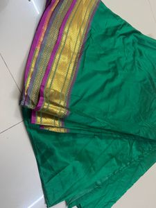 Elegant Green Saree with Gold Border