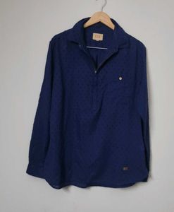 West Side Lace Blue Long Sleeve Shirt