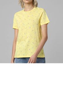 Round Neck Self Print T-shirt Small Size Half Slev