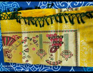 New Unused ChanderiSilk ReshamWork Saree StichedBl