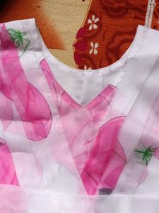 White Organza Floral Dress