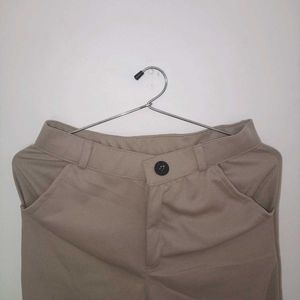 Tan Wide Leg Trousers