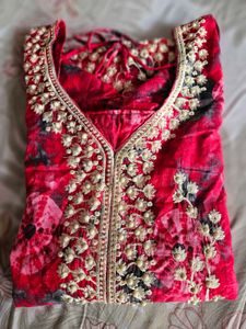 Batik Print Beaded Kurti