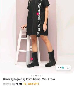 Black Graphic Print T-Shirt Dress