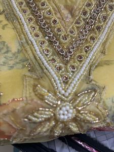 Floral Embroidered Organza Suit With Organz