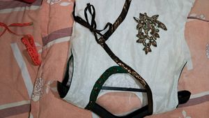 White Net Design  Kurti
