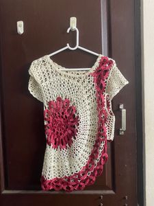 Crochetted Assymetrical Top
