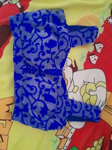 Plain Satin Saree With Paded Blouse