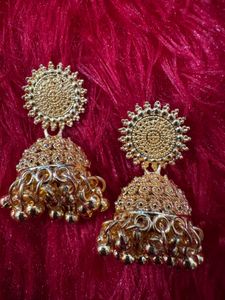 Golden Jhumka Earrings