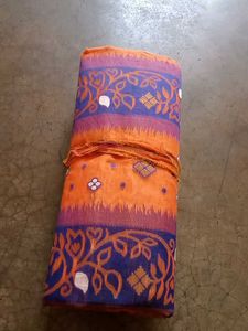Orange Floral Hard Jamdani