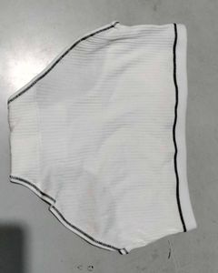 White Ribbed Panties with Bow