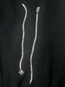 Silver Anklet with Colorful Accents