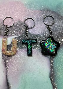 Resin Initial & Star Keychains