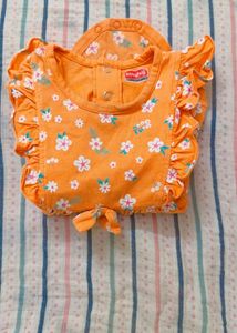 Cute Orange Floral Baby Dress
