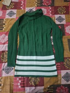 Green Knit Sweater Dress