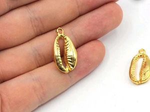 Golden Cowrie Shell Charm (5pcs)