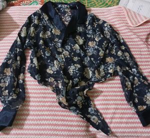Tie Up Floral Print Shirt
