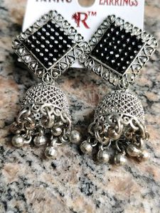 Silver Jhumka Earrings